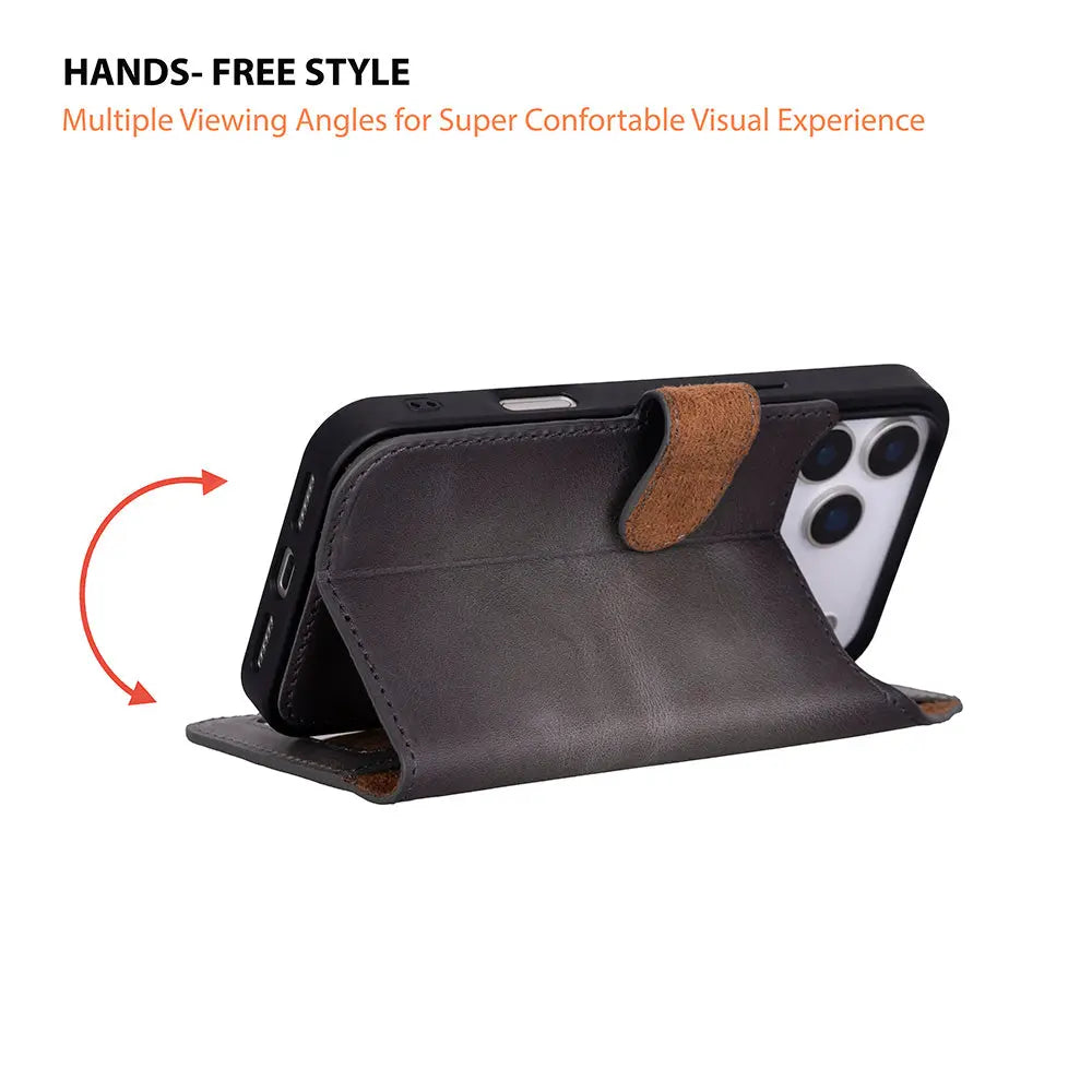 iPhone 17 Pro Max Leather Wallet Case Detachable RFID MagSafe – Magic Series