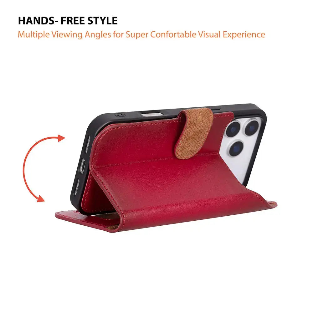 iPhone 17 Pro Leather Wallet Case Detachable RFID MagSafe – Magic Series