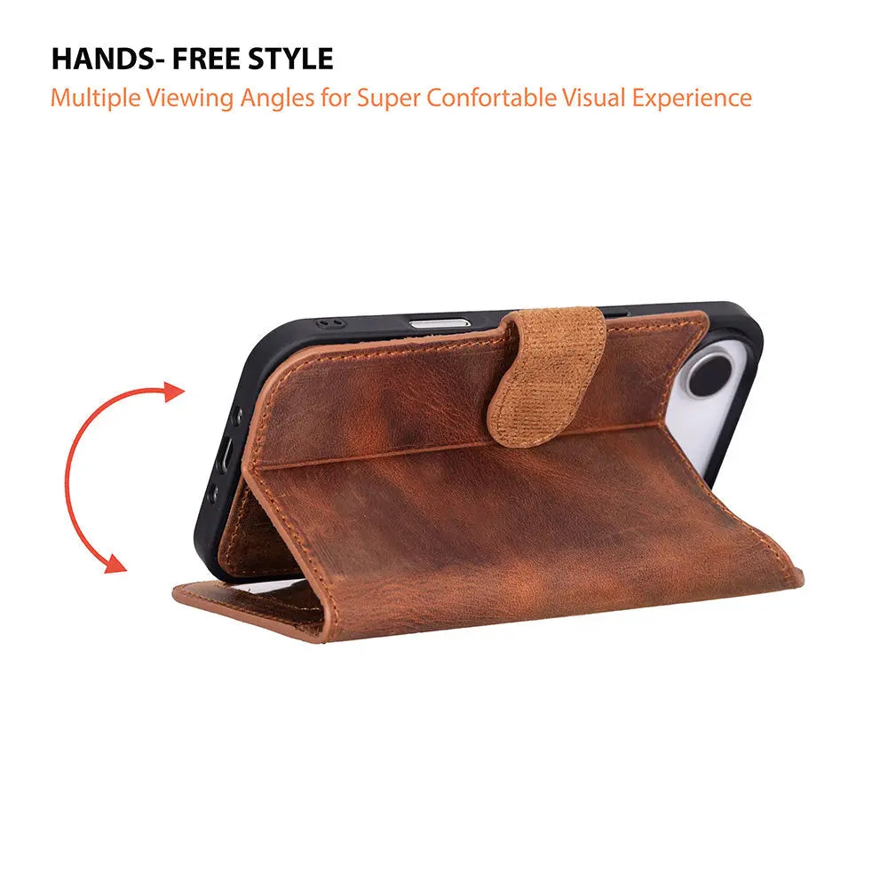iPhone 17 Air Leather Wallet Case Detachable RFID MagSafe – Magic Series