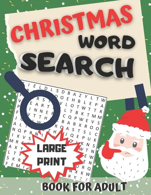 Christmas Word Search Book for Adult Large Print: Jumbo Challenging Brain Exercise Puzzles - Wordsearches Holiday Game - Word Find Activity Games - No - Paperback