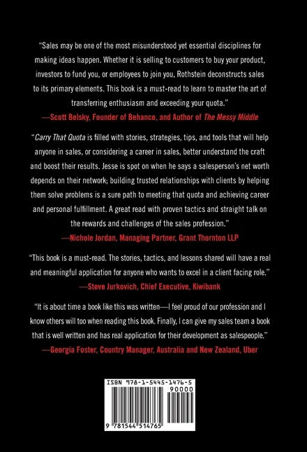 Carry That Quota: Sales Tactics and Stories By the Rep For the Rep - Hardcover