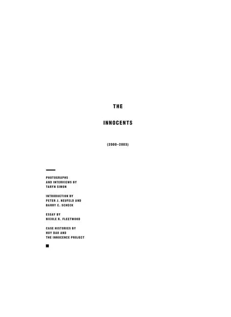 Taryn Simon: The Innocents - Hardcover