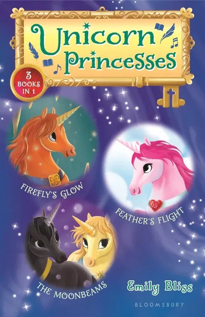 Unicorn Princesses Bind-Up Books 7-9: Firefly's Glow, Feather's Flight, and the Moonbeams - Hardcover