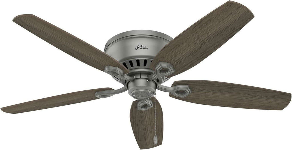 52 Inch Matte Silver LED Ceiling Fan With Integrated Light