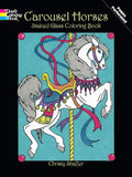 Carousel Horses Stained Glass Coloring Book - Paperback