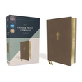 Niv, Larger Print Compact Bible, Leathersoft, Brown, Red Letter, Comfort Print - Imitation Leather