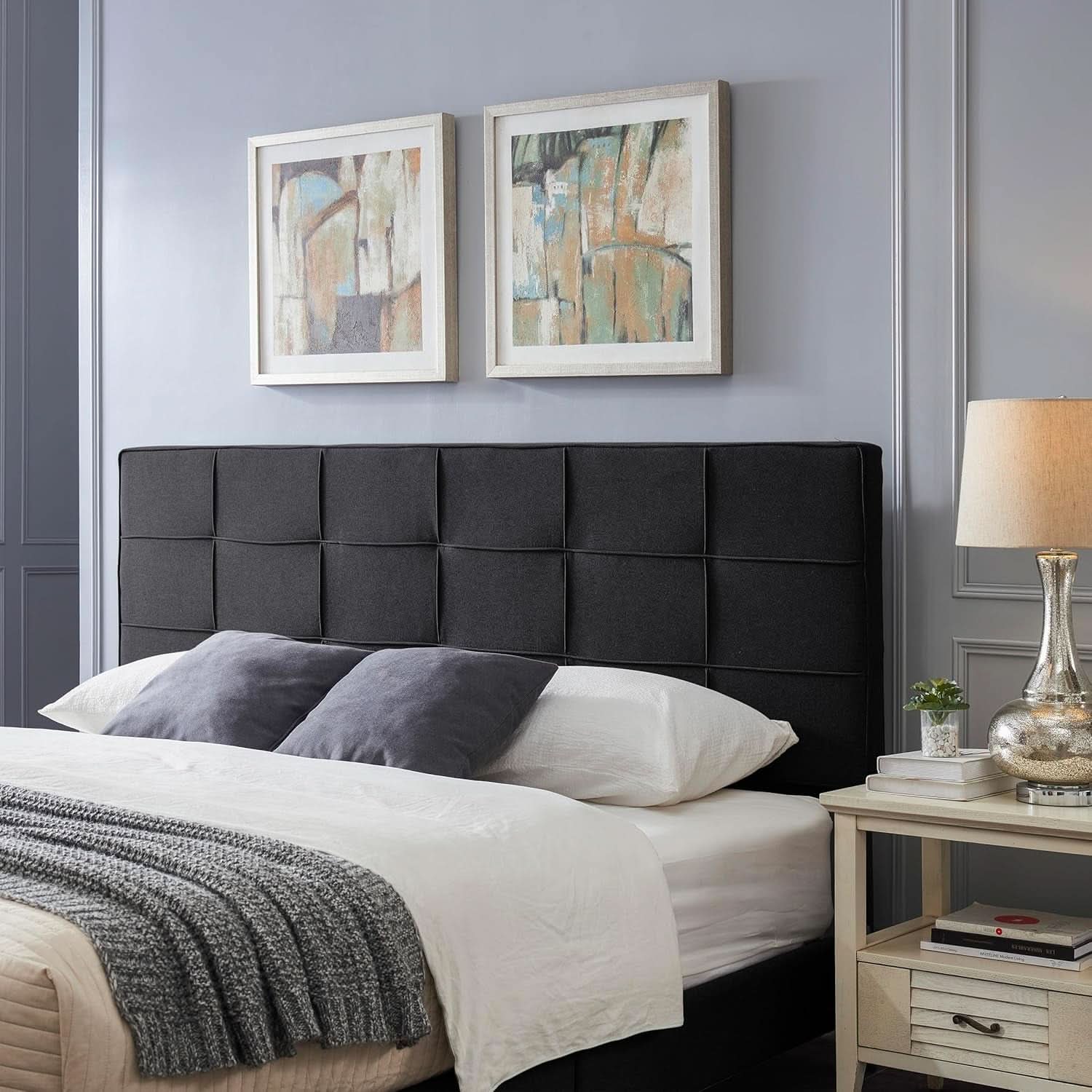 King Size Upholstered Headboard with Adjustable Modern Design