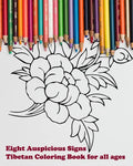 Eight Auspicious Signs Tibetan Coloring Book for all ages: Illustrations with description - Paperback