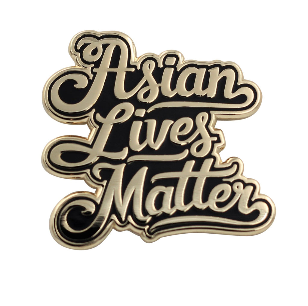 Asian Lives Matter Enamel Pin - Black and Gold Pin