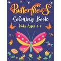 Butterflies Coloring Book Kids Ages 4-8: A Beautiful Coloring Book for Girls and Boys, AMAZING GIFT IDEA FOR CHILDREN'S WHO LOVES BUTTERFLY - Paperback