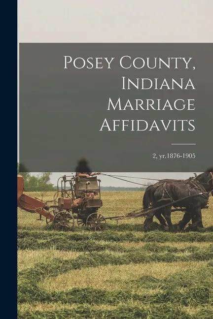 Posey County, Indiana Marriage Affidavits; 2, yr.1876-1905 - Paperback