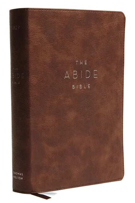NKJV, Abide Bible, Leathersoft, Brown, Red Letter Edition, Comfort Print: Holy Bible, New King James Version - Imitation Leather