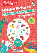 Christmas Hidden Pictures Puffy Sticker Playscenes: Christmas Stocking Stuffer for Kids 3-6, Activity Book with Christmas Puzzles, Stickers, Mazes and - Paperback