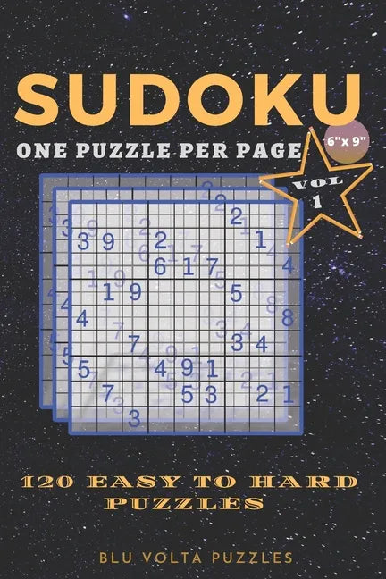Sudoku: Small and Travel Friendly 120 Easy to Hard Sudoku Puzzle Book For Adults 6 x 9 inches - Paperback
