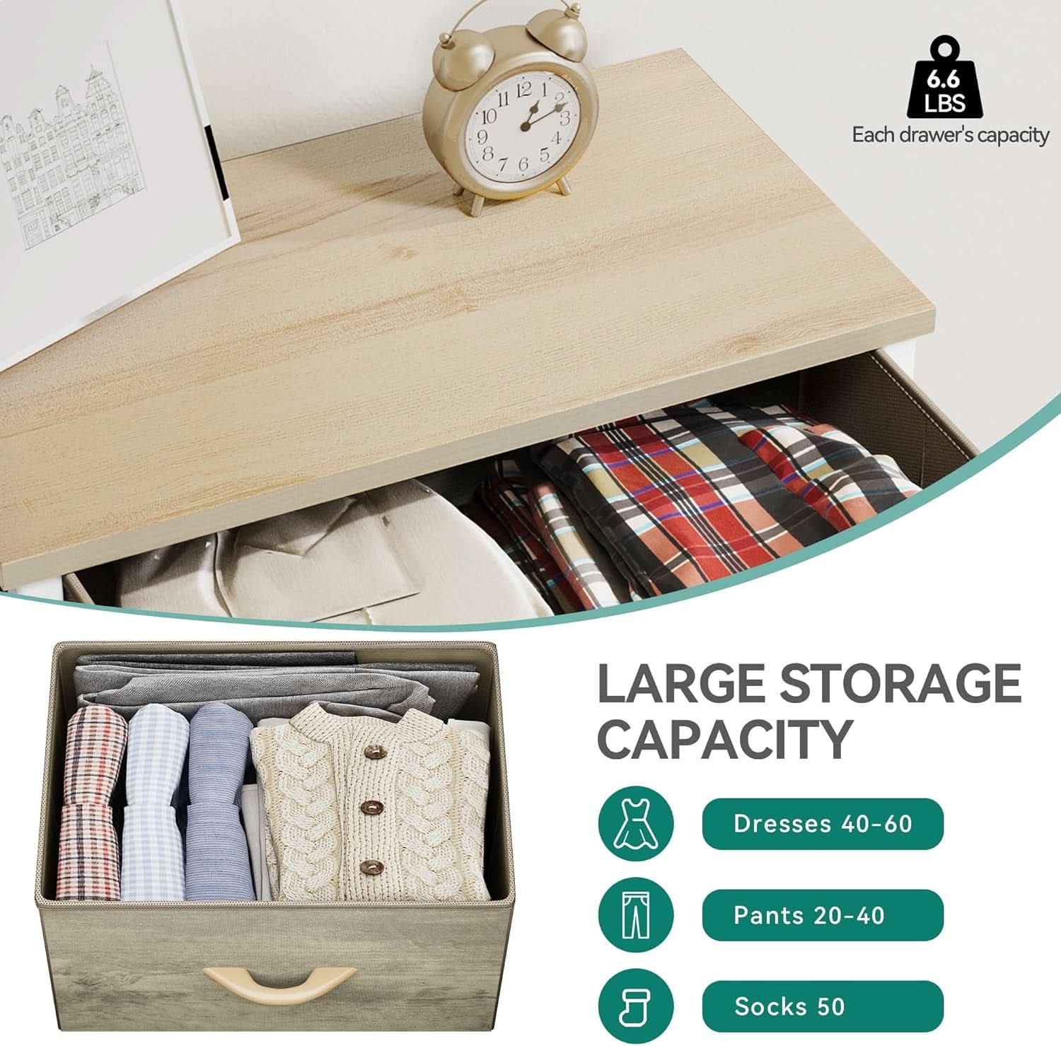 Dresser With 4 Drawers Fabric Storage Tower Organizer