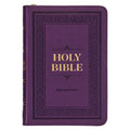 KJV Holy Bible, Compact Faux Leather Red Letter Edition - Ribbon Marker, King James Version, Purple, Zipper Closure - Leather