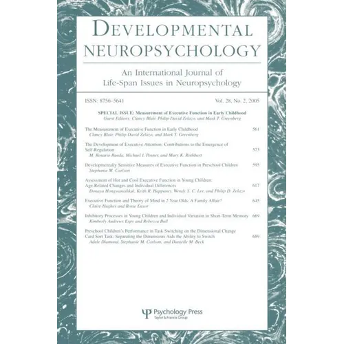 Measurement of Executive Function in Early Childhood: A Special Issue of Developmental Neuropsychology - Paperback