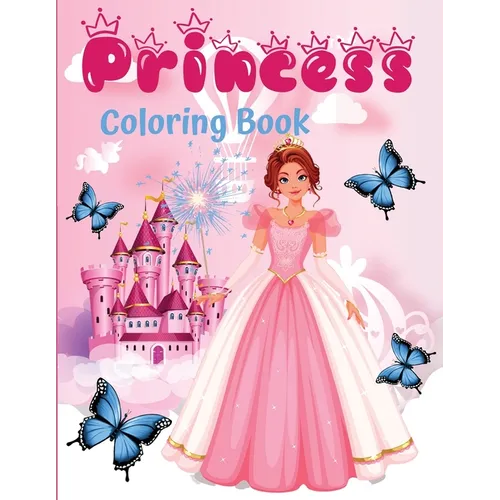 Princess coloring book: 60 unique and beautiful designs for girls aged 3-9 years - a great gift - Paperback