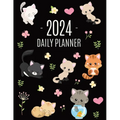 Cats Daily Planner 2024: Make 2024 a Meowy Year! Cute Kitten Year Organizer: January-December (12 Months) - Paperback