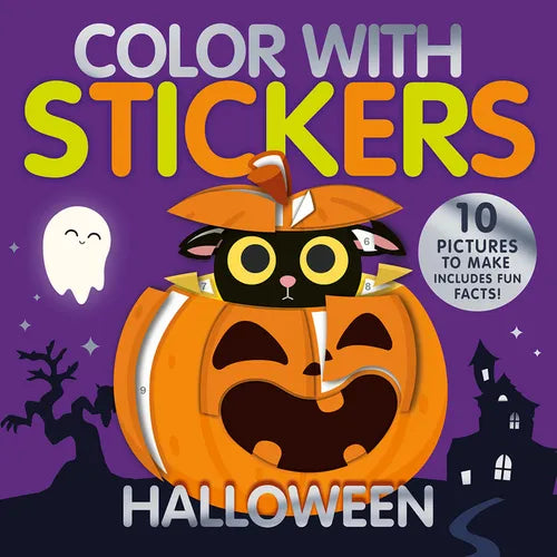 Color with Stickers: Halloween: Create 10 Pictures with Stickers! - Paperback