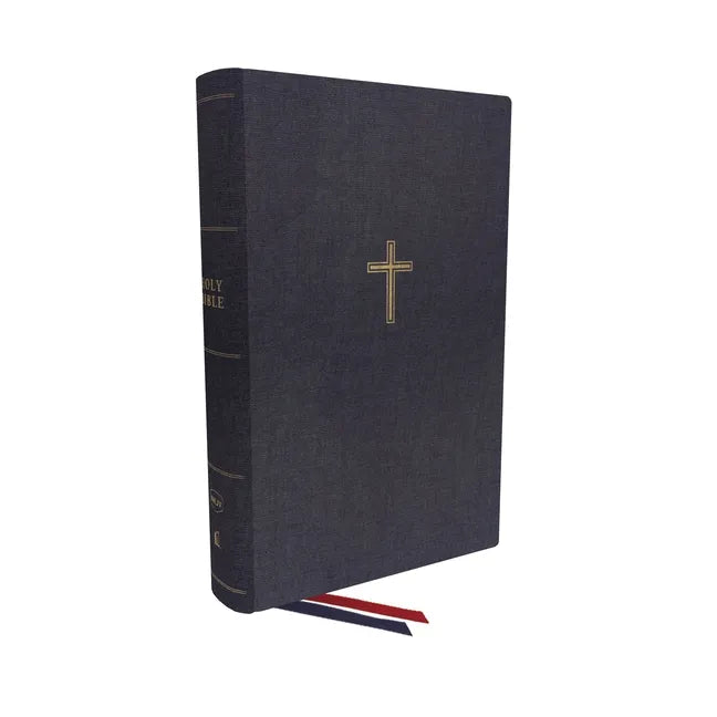 Nkjv, Single-Column Wide-Margin Reference Bible, Cloth Over Board, Blue, Red Letter, Comfort Print: Holy Bible, New King James Version - Hardcover