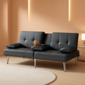 Convertible Sofa Bed Gray With Adjustable Recline