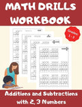 Math Drills Workbook, Additions and Subtractions with 2,3 Numbers, Grades 1-3: Over 1100 Math Drills; Adding and Subtracting with 2 and 3 Numbers-100 - Paperback
