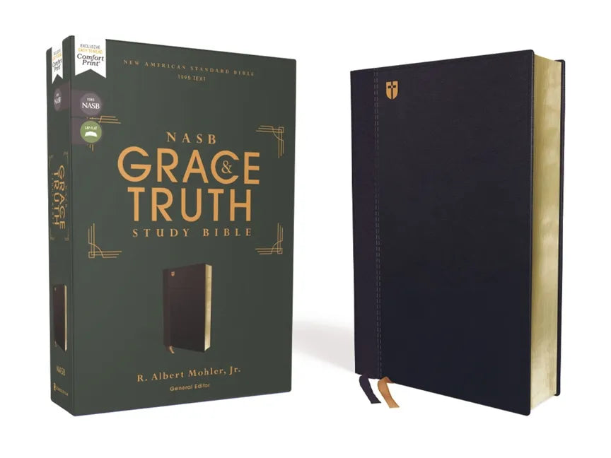Nasb, the Grace and Truth Study Bible (Trustworthy and Practical Insights), Leathersoft, Navy, Red Letter, 1995 Text, Comfort Print - Imitation Leather
