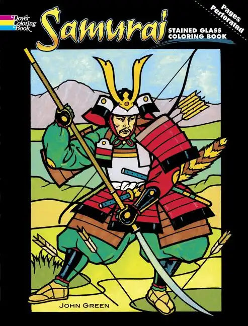 Samurai Stained Glass Coloring Book - Paperback