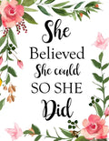 She Believed She Could So She Did: Adult Budget Planner (Printed), Budget Planner Book, Daily Planner Book, Floral Cover, Expense Tracker - Paperback