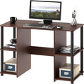 38 Inch Home Office Desk With Double Sided Shelves Cherry