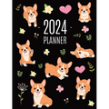 Corgi Planner 2024: Daily Organizer: January-December (12 Months) Beautiful Agenda with Adorable Dogs - Paperback