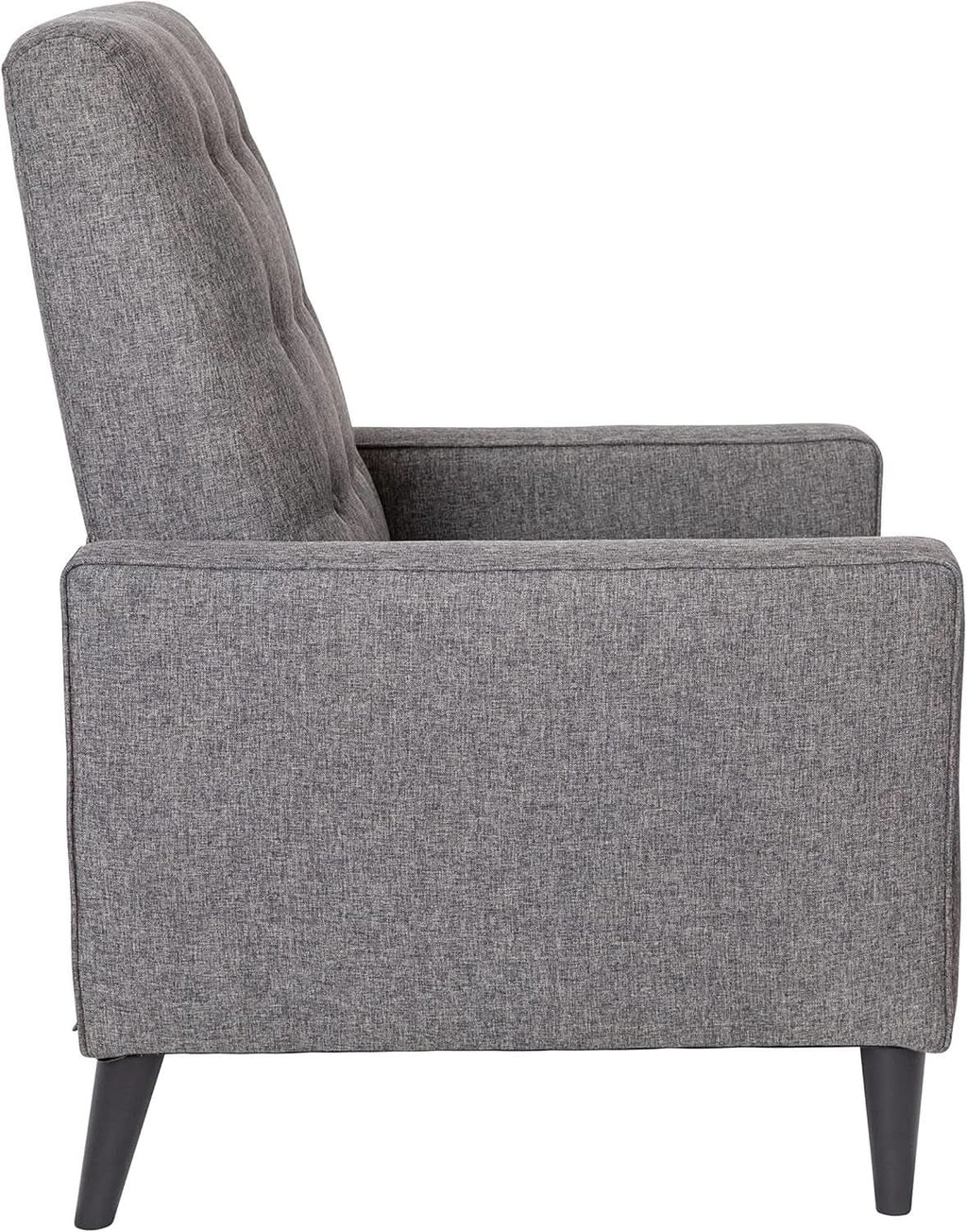 Ezra Pushback Recliner Gray Fabric Mid Century Modern
