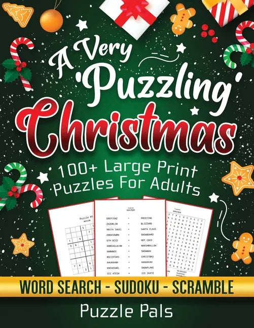 A Very Puzzling Christmas: 100+ Large Print Puzzles For Adults - Paperback