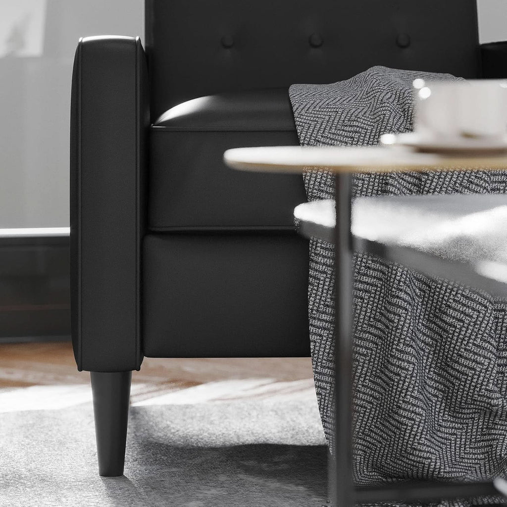 Ezra Pushback Recliner Black LeatherSoft Upholstery