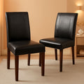 Parson Chair Leatherette Padded Black Urban Set Of 2
