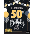Flashback 50th Birthday Quiz Book Large Print: Turning 50 Humor and Mixed Puzzles for Adults Born in the 1970s - Paperback