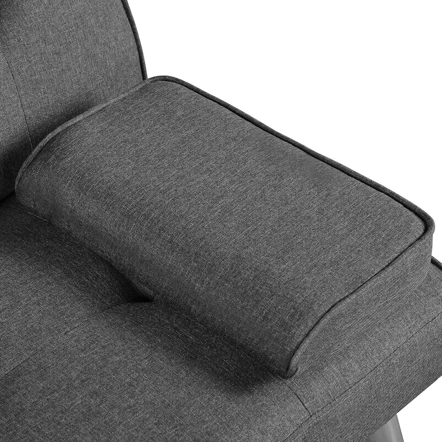 Dark Gray Convertible Sofa Bed With Cup Holders Premium