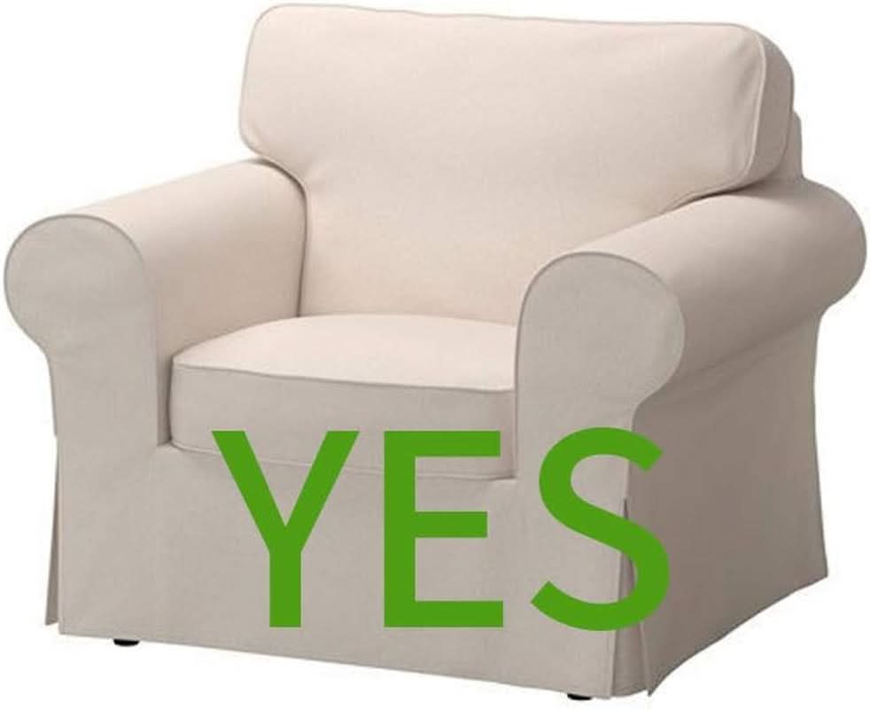 Ektorp Armchair Cotton Slipcover Dark Grey Replacement For IKEA Ektorp Chair