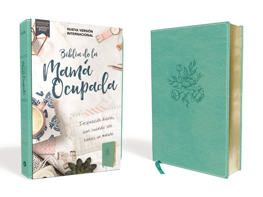 Nvi, Biblia de la Mamá Ocupada, Leathersoft, Turquesa, Palabras de Jesús En Rojo, Comfort Print: Inspiración Diaria Aun Cuando Solo Tienes Un Minuto - Leather