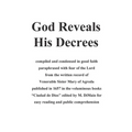 God Reveals His Decrees: "Ciudad de Dios" published 1657 edited for easy reading and popular consumption - Paperback