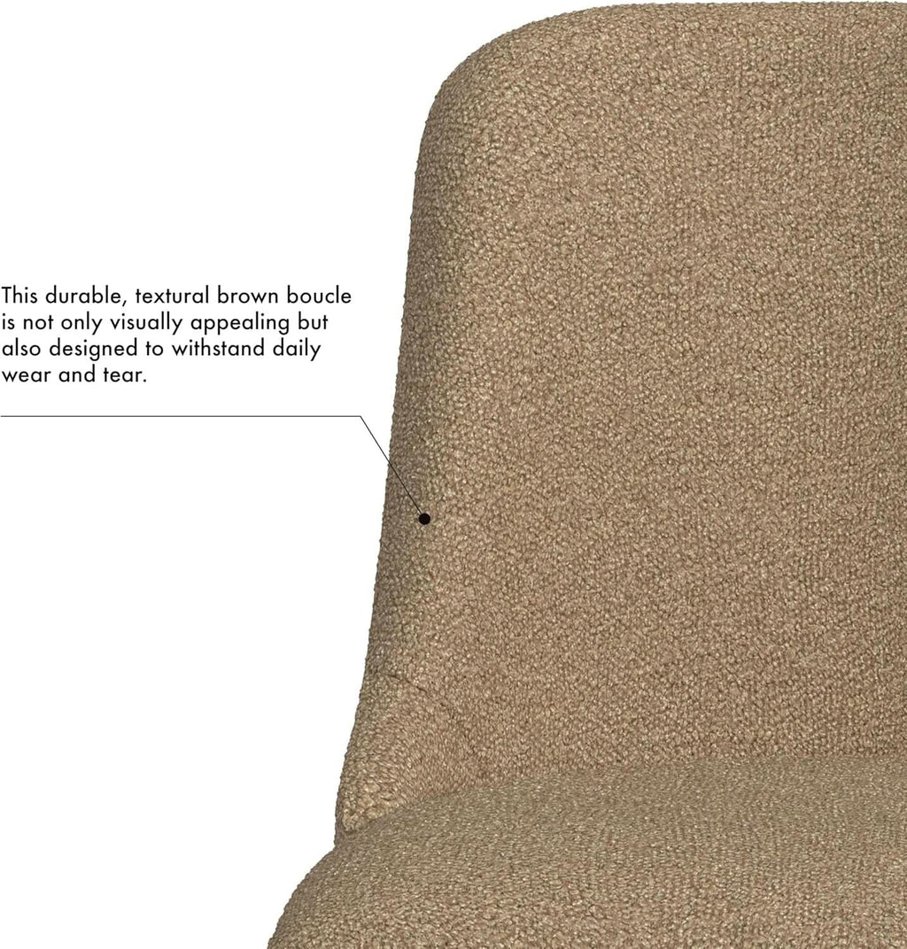 Hemet Gayle Upholstered Side Dining Chair Brown Boucle
