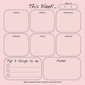 Weekly Planner Notepad: Pastel Pink Color, To Do List, Daily Agenda, Organizer, Desk Pad, 50 Sheets - Paperback