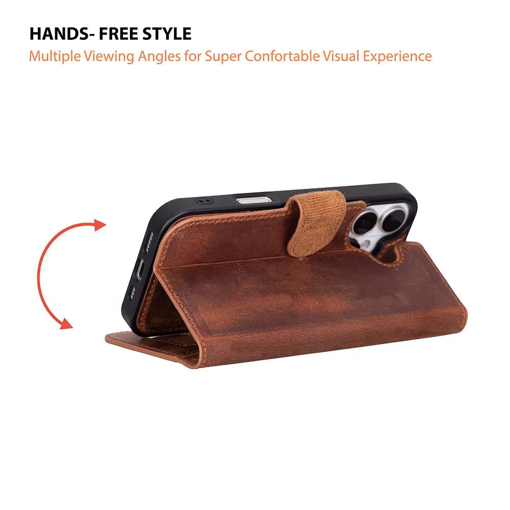 iPhone 17 Leather Wallet Case Detachable RFID MagSafe – Magic Series