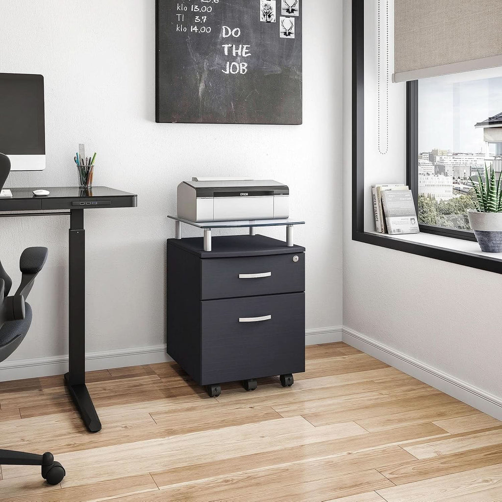 Rolling File Cabinet Graphite With Locking Top Drawer