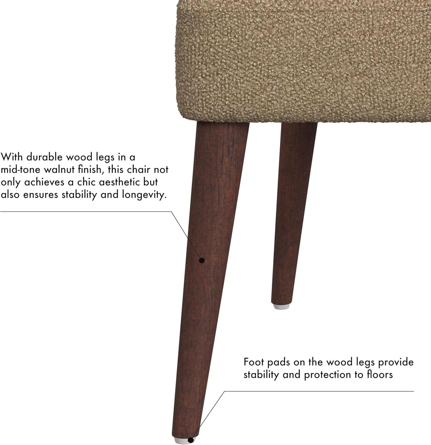 Hemet Gayle Upholstered Side Dining Chair Brown Boucle