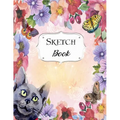Sketch Book: Cat Sketchbook Scetchpad for Drawing or Doodling Notebook Pad for Creative Artists #5 Floral Flower Butterfly - Paperback