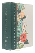 KJV, Journal the Word Bible, Large Print, Green Floral Cloth, Red Letter Edition: Reflect, Journal, or Create Art Next to Your Favorite Verses - Hardcover