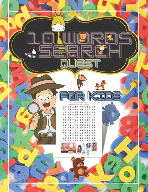 10 Words Search Quest for Kids: Puzzle Book for Boys and Girls Ages 6 to 12 Years Old to Sharpen the Mind, Learn Vocabulary and Improve Memory, Logic - Paperback