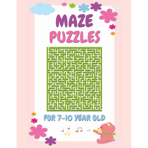 Maze Puzzles For 7-10 Year Olds: Large Print Fun Maze Activity Book For Kids With Solutions - Paperback